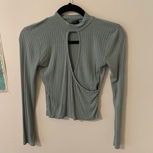 Green Sleeve Top with cut out